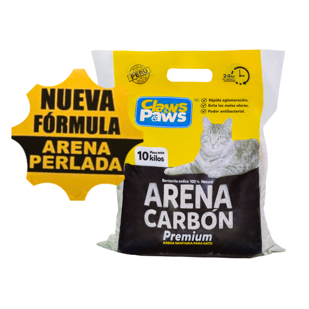 Claws & Paws Arena natural carbón activado 10 kg.