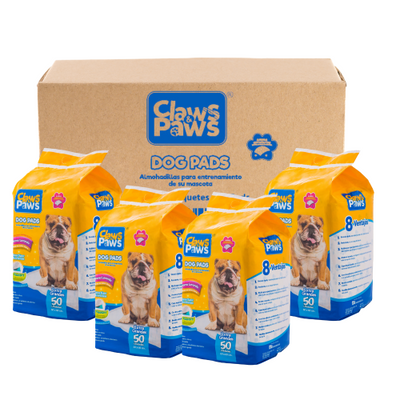 Claws & Paws Dog pads (Pañales de entrenamiento) x 50 unidades (Caja x 4 unidades =200 pañales)