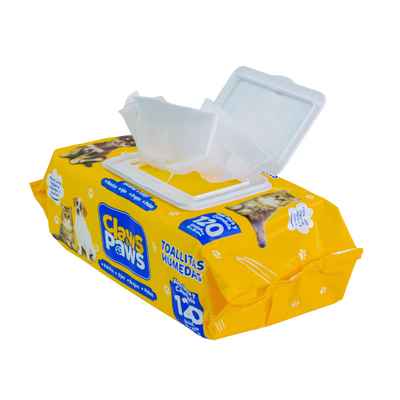 Claws & Paws Toallitas humedas (Aloe vera y calendula) x 120 unidades x 12 paquetes