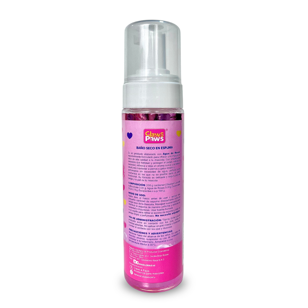 Hello Kitty X Claws & Paws Baño de espuma seco (shampoo espumoso) 250 ml.