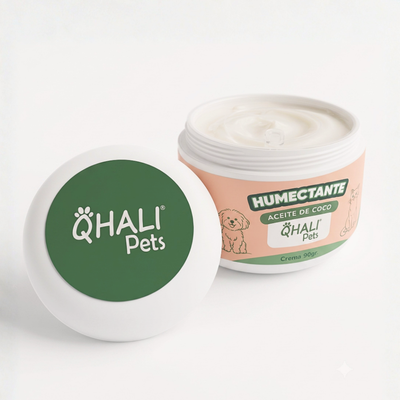 Qhali Pets Humectante crema ( Aceite de Coco, Almendra y Aloe Vera) 90 gr.