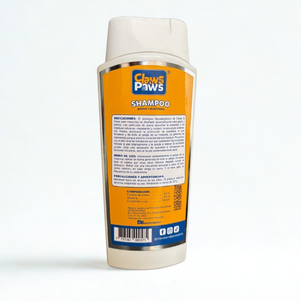 Claws & Paws Shampoo hipoalergénico 300 ml.