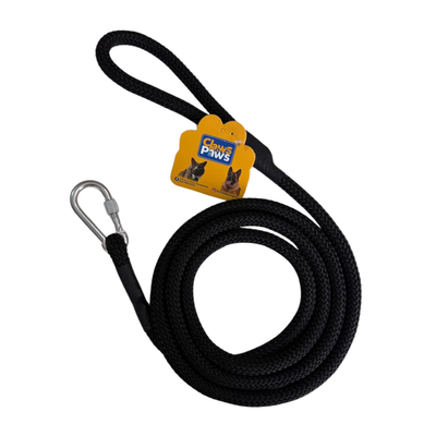Claws & Paws Correa de soga urbana negra gruesa