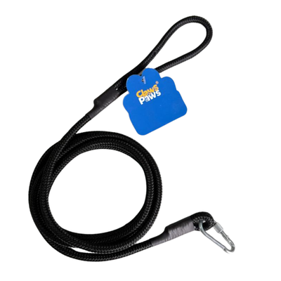 Claws & Paws Correa de soga urbana negra mediana