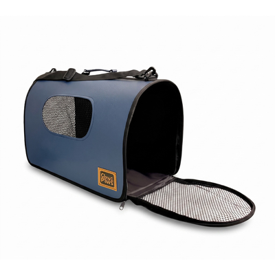Claws & Paws Transportador t/cuero azul # 3