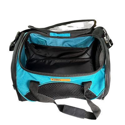 Claws & Paws Transportador travel turquesa/negro medium