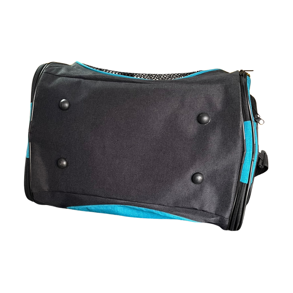 Claws & Paws Transportador travel turquesa/negro small