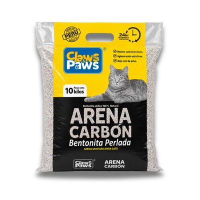 Claws & Paws Arena natural carbón activado 10 kg.