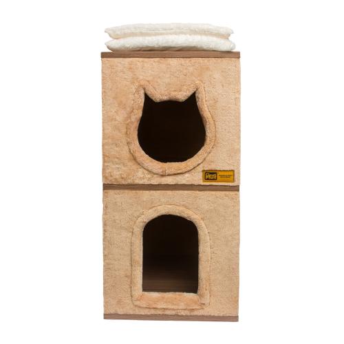 Claws & Paws Mueble de melamine 2 niveles beige