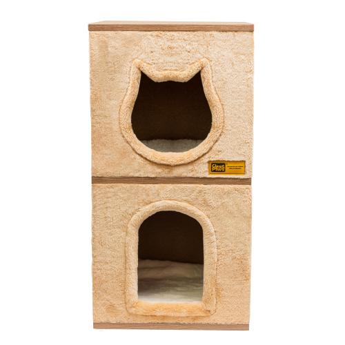 Claws & Paws Mueble de melamine 2 niveles beige