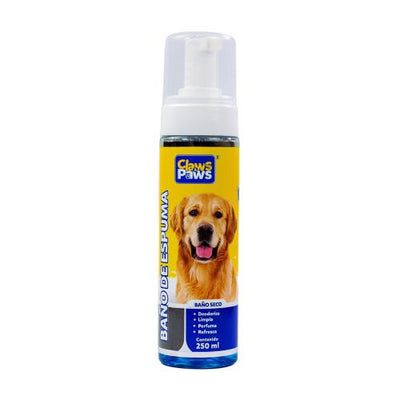 Claws & Paws Baño de espuma seco (shampoo espumoso) perros 250 ml.