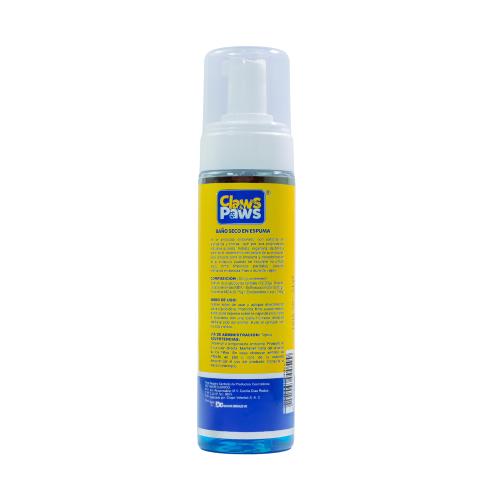 Claws & Paws Baño de espuma seco (shampoo espumoso) perros 250 ml.