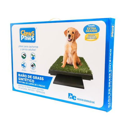 Claws & Paws Baño de grass sintético + repuesto extra grande (76 x 51 cm.)