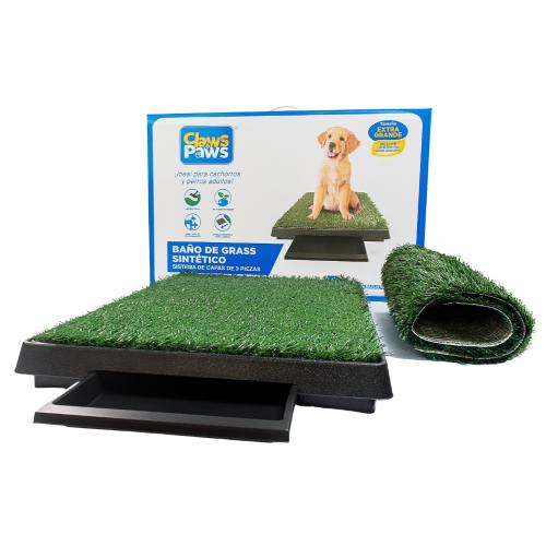 Claws & Paws Baño de grass sintético + repuesto extra grande (76 x 51 cm.)