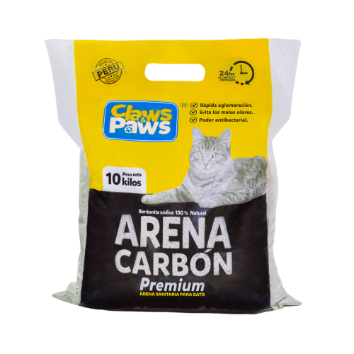 Claws & Paws Arena natural carbón activado 10 kg.