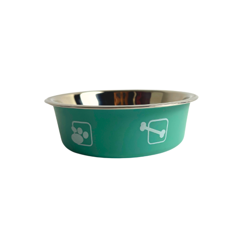 Claws & Paws Plato de acero antideslizante menta # 1 (11 cm.)