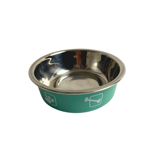 Claws & Paws Plato de acero antideslizante menta # 1 (11 cm.)