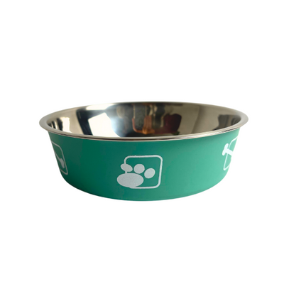 Claws & Paws Plato de acero antideslizante menta # 2 (14 cm.)