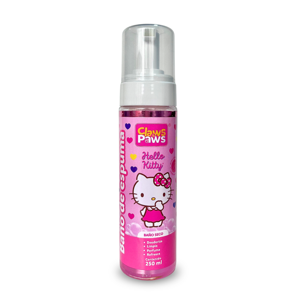 Hello Kitty X Claws & Paws Baño de espuma seco (shampoo espumoso) 250 ml.