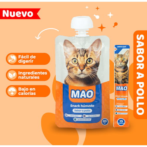 Mao Snack húmedo pollo doypack 85 gr.