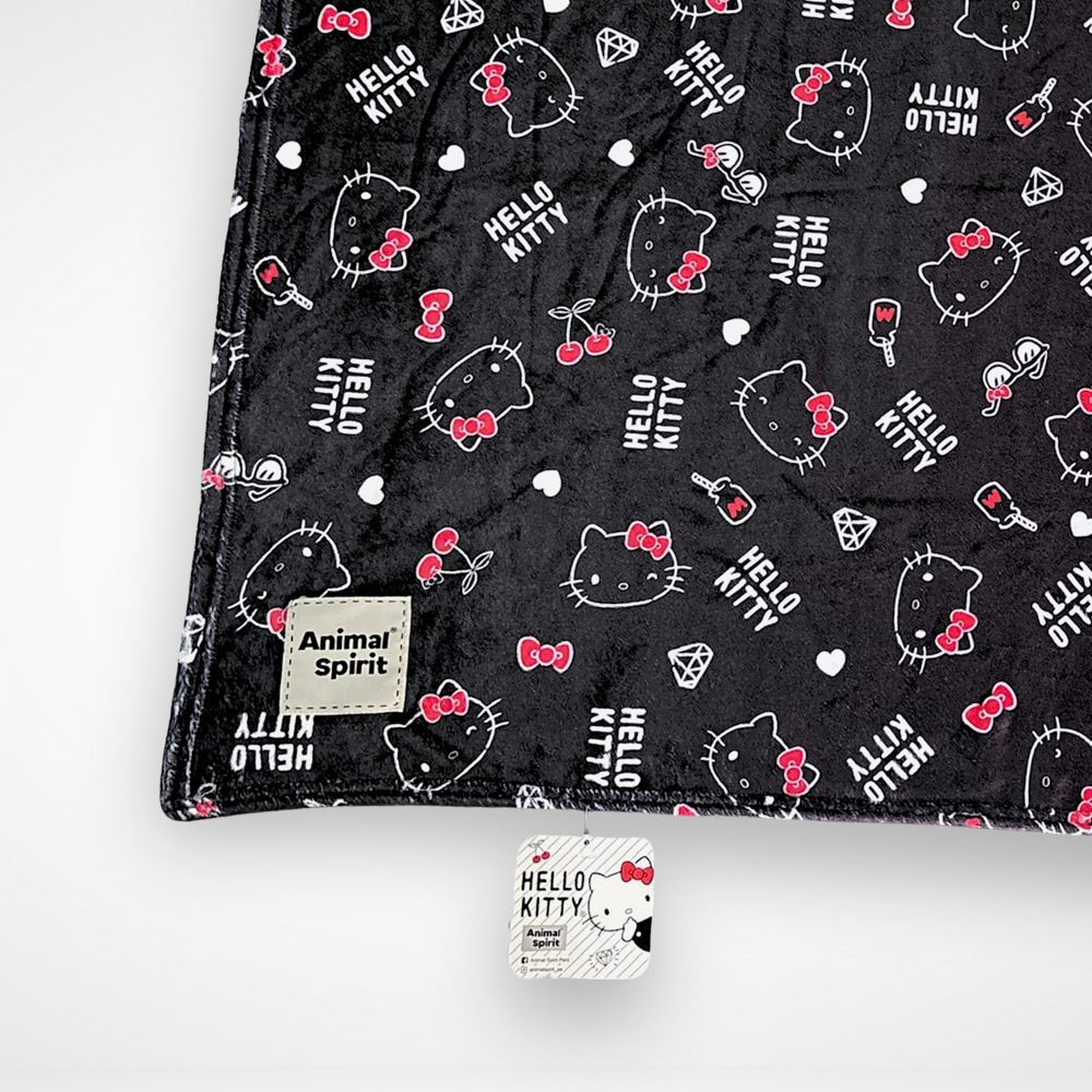 Hello Kitty X Animal Spirit Manta Deluxe negra (120 x 80 cm.)