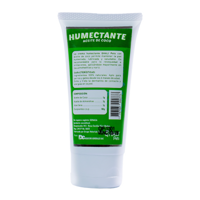 Qhali Pets Humectante crema ( Aceite de Coco, Almendra y Aloe Vera) 90 gr.