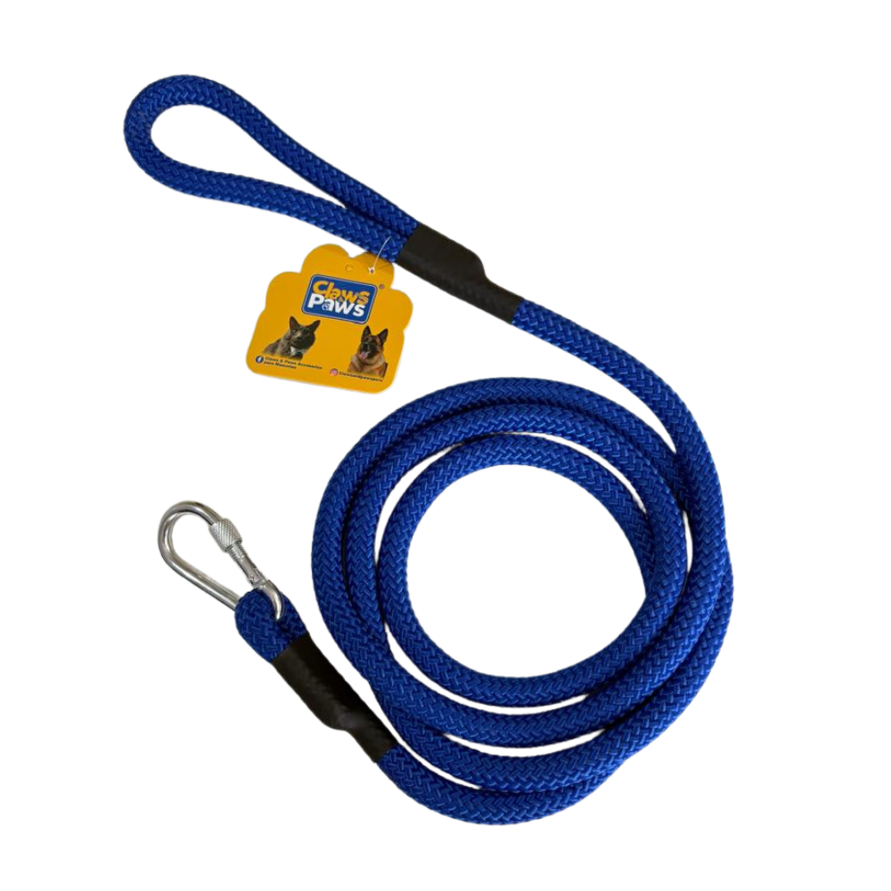Claws & Paws Correa de soga urbana azul gruesa