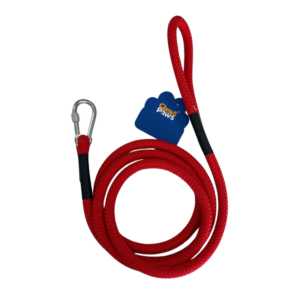 Claws & Paws Correa de soga urbana roja gruesa