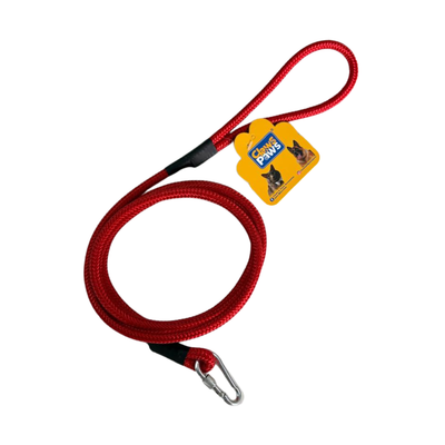 Claws & Paws Correa de soga urbana roja mediana