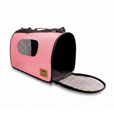 Claws & Paws Transportador t/cuero rosado # 2