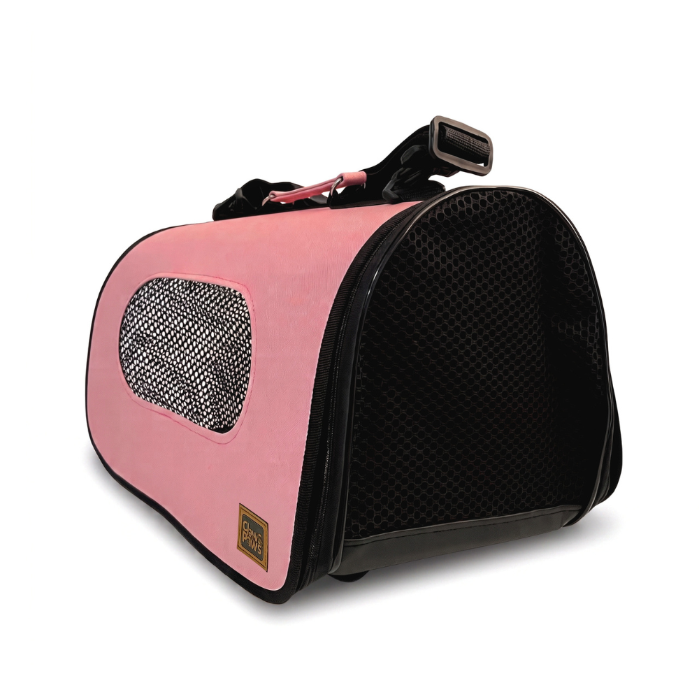 Claws & Paws Transportador t/cuero rosado # 3