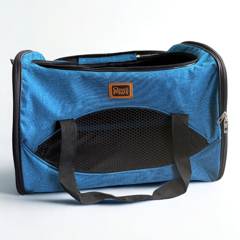 Claws & Paws Transportador travel azul medium